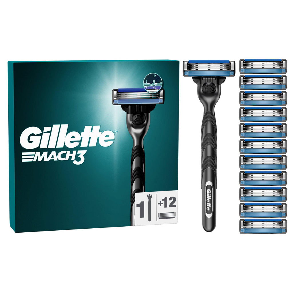 Gillette Mach3 Razor & 12 Blades for Men