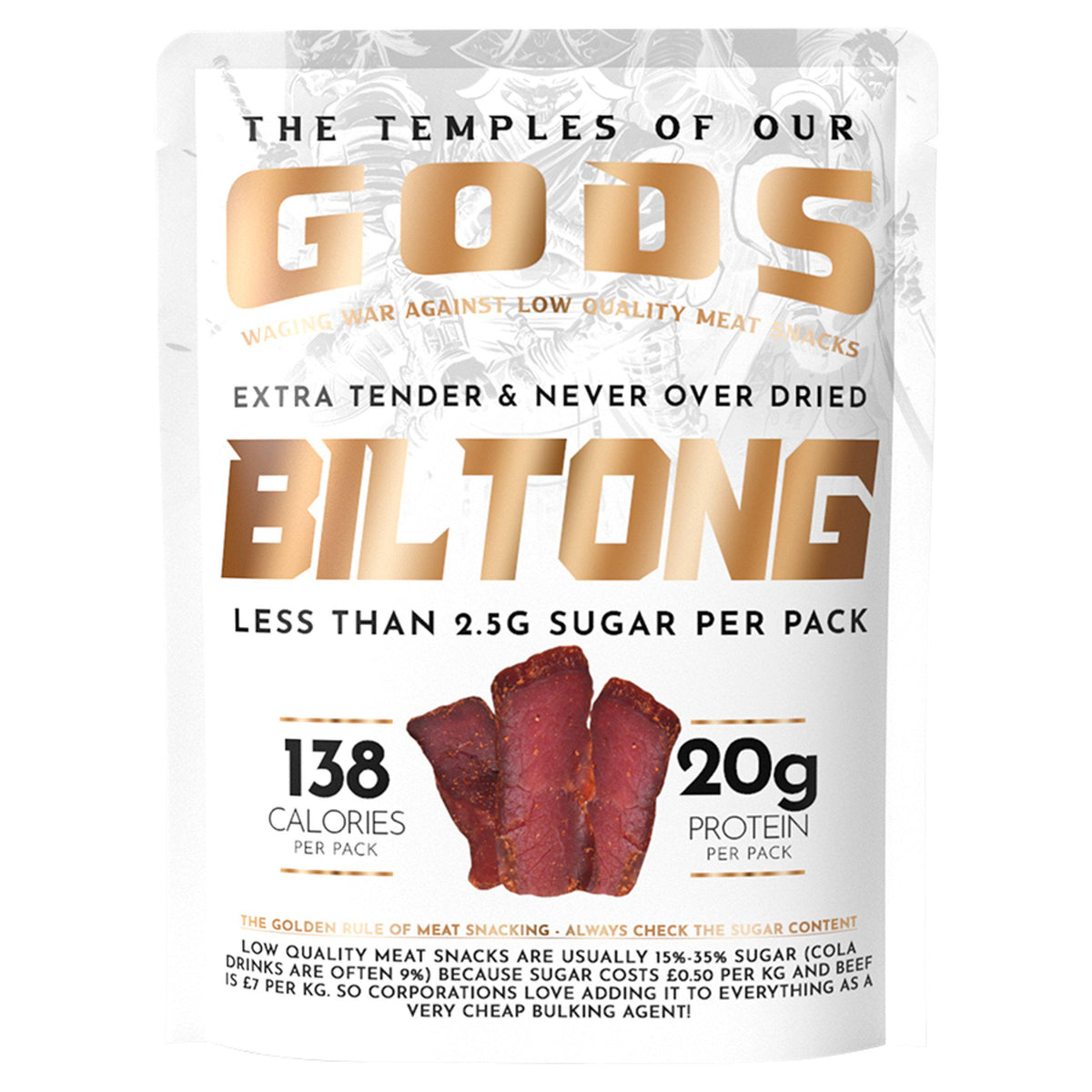 Temples of Our Gods biltong beef 55g, UK version
