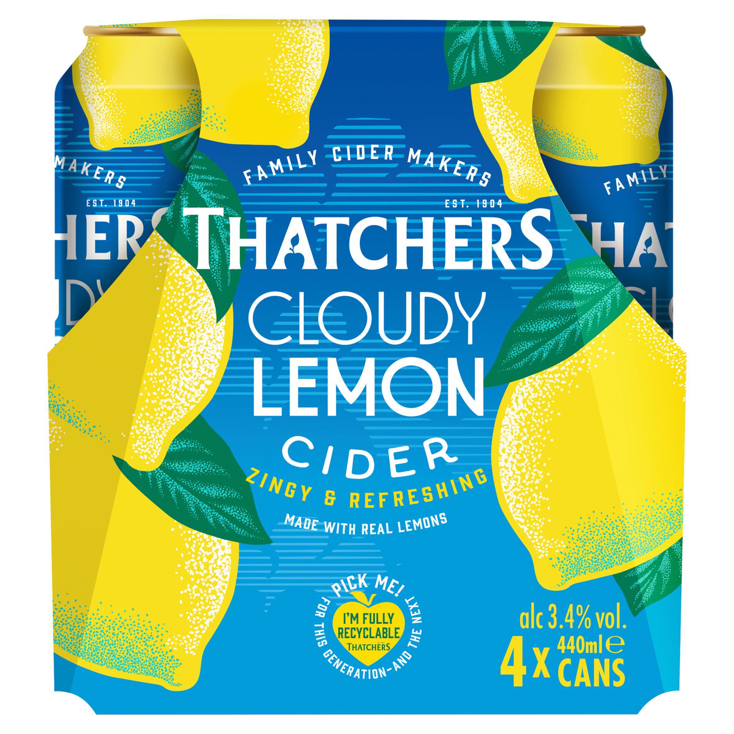 Thatchers cloudy lemon cider 4x440ml multi-pack - British product