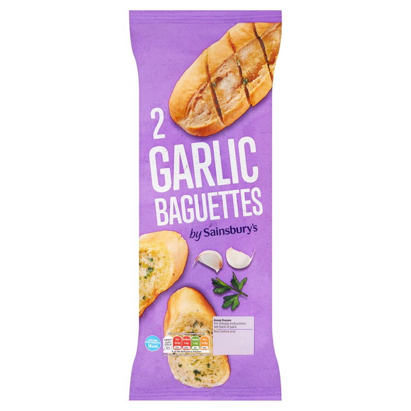 Sainsbury's frozen garlic baguette x2 338g, UK version