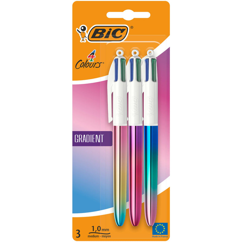 Bic 4 Colour Gradient ballpoint pens 3 pack - British product