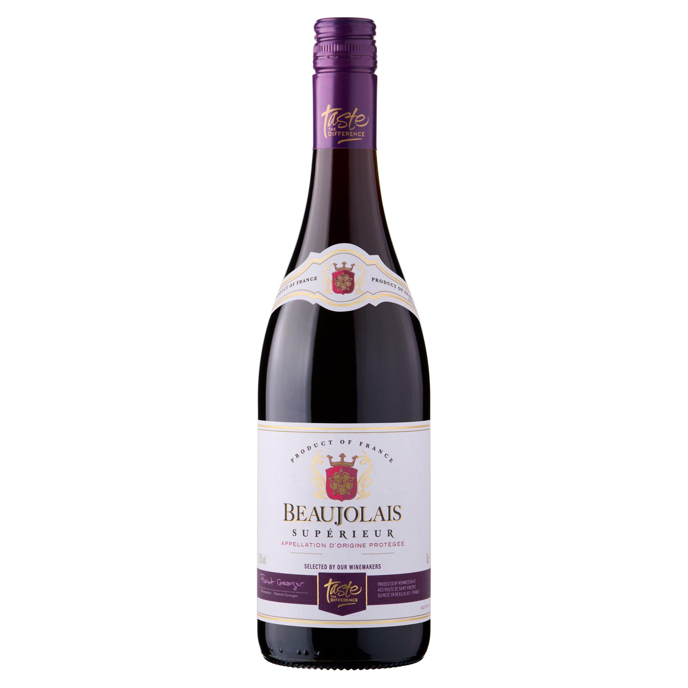 Sainsbury's Taste the Difference Beaujolais Supérieur red wine 75cl, imported from the UK