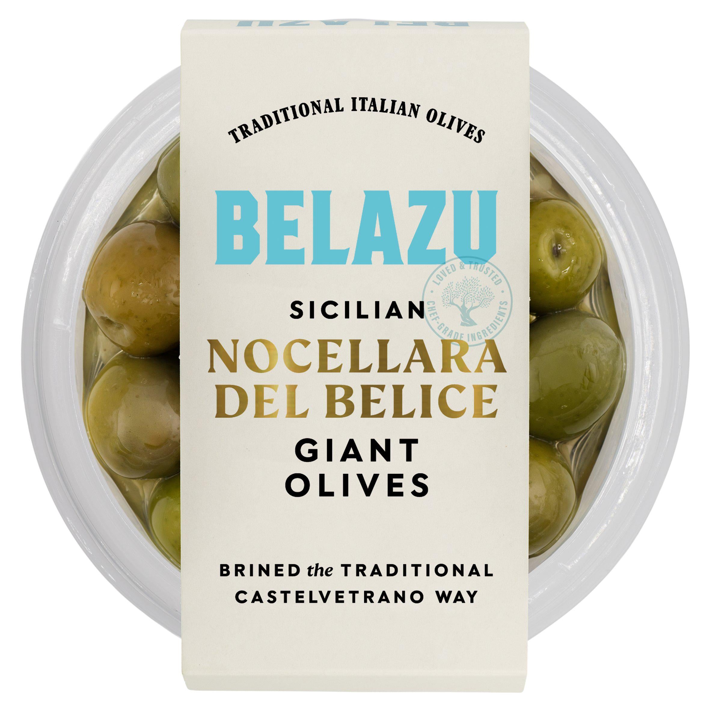 Belazu giant Nocellara olives 320g (British brand)