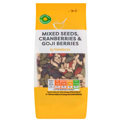 Sainsburys Mixed Seeds, Cranberries and Goji Berries Snack Mix 100g- Buy online at McGrocer