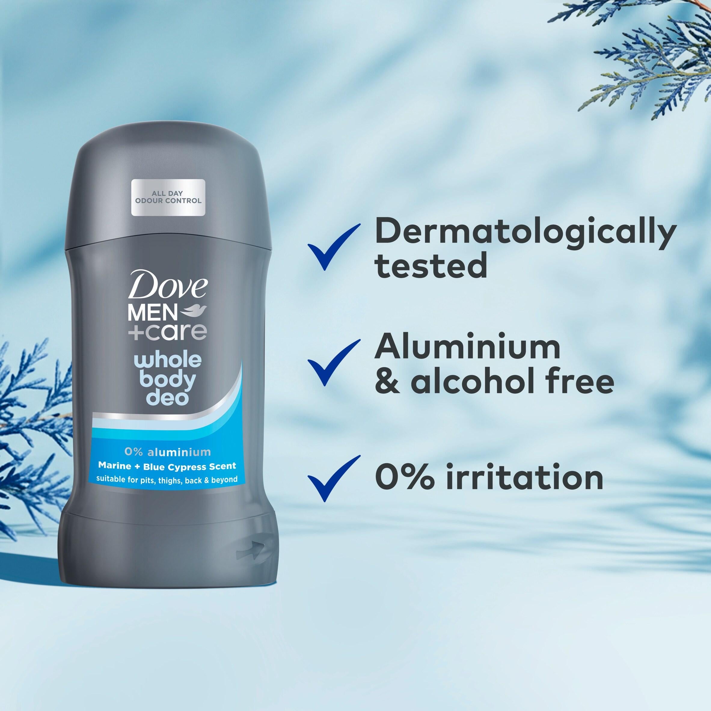 Dove Men+Care whole body deodorant stick Marine & Blue Cypress 50ml, imported from the UK