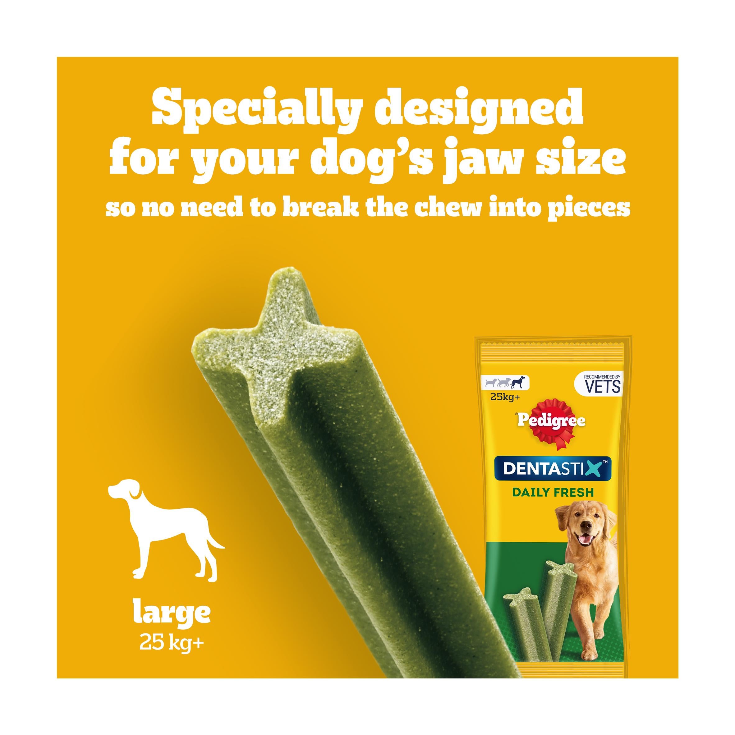 Pedigree Dentastix Fresh large dog treats x21 810g, imported from the UK