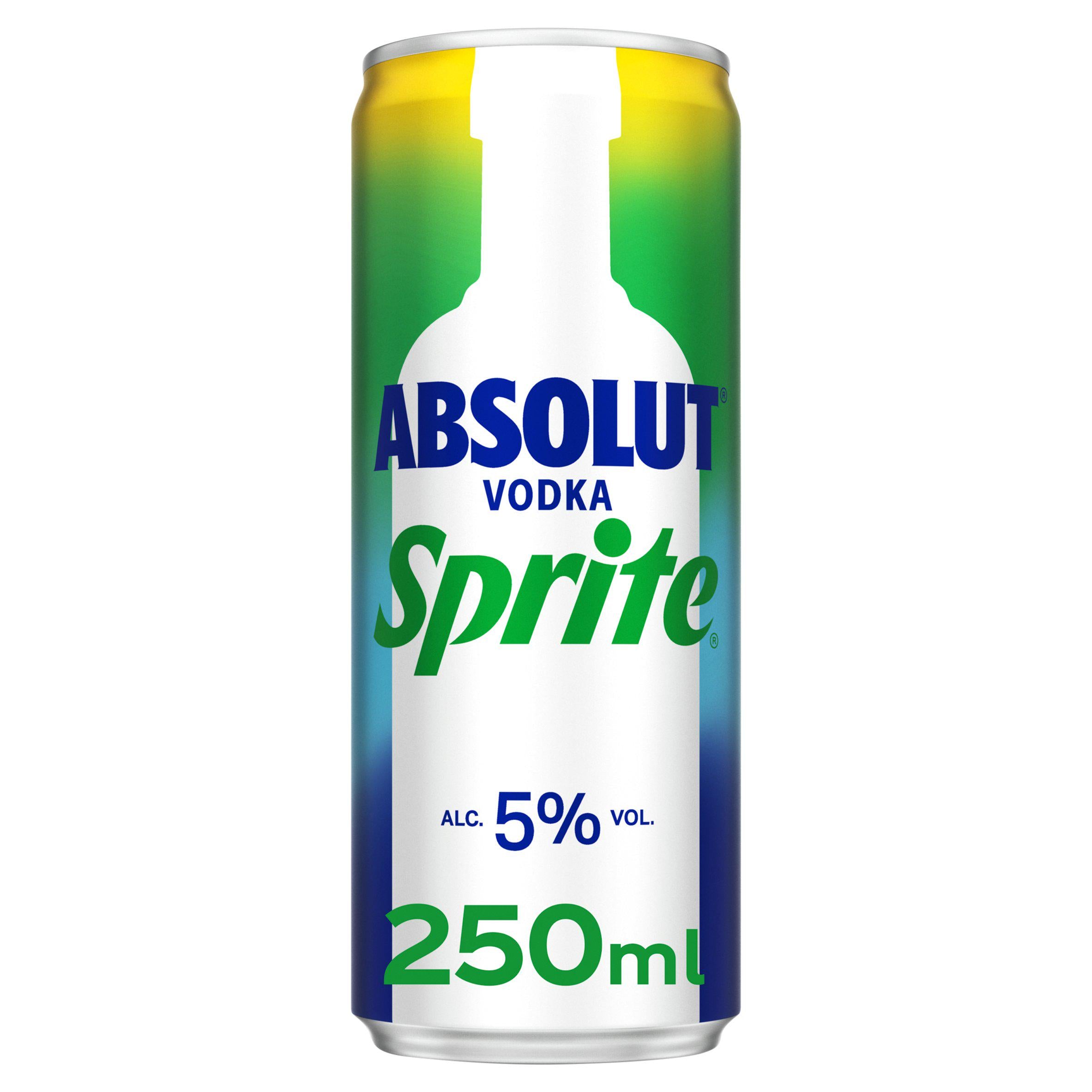 Absolut Vodka and Sprite ready-to-drink cocktail 250ml - British product