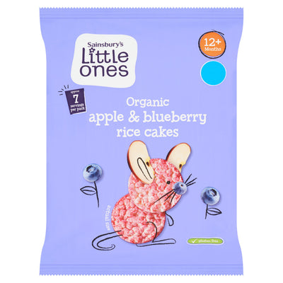 Sainsbury's Little Ones Bio Apfel & Blaubeer Reiswaffeln 12+ Monate 40g
