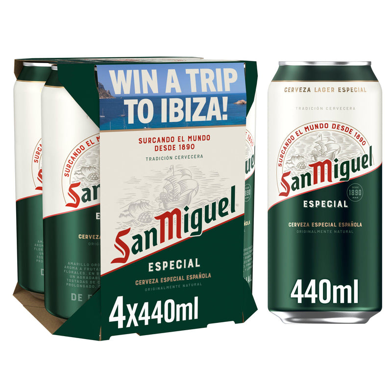 San Miguel Premium Lager beer cans 4x440ml, UK version
