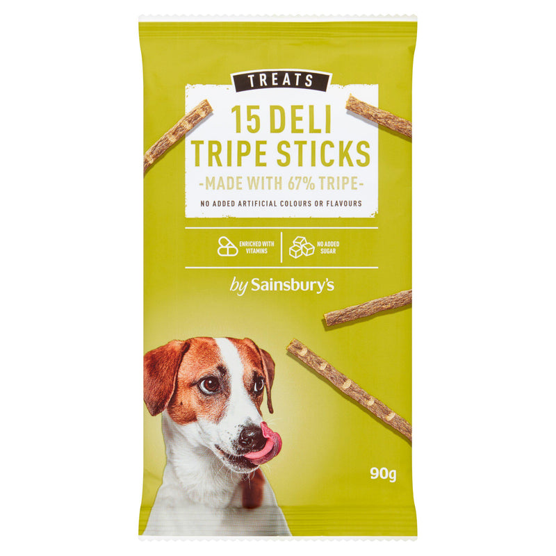 Sainsbury's dog treats Deli Tripe Sticks 90g, imported from the UK