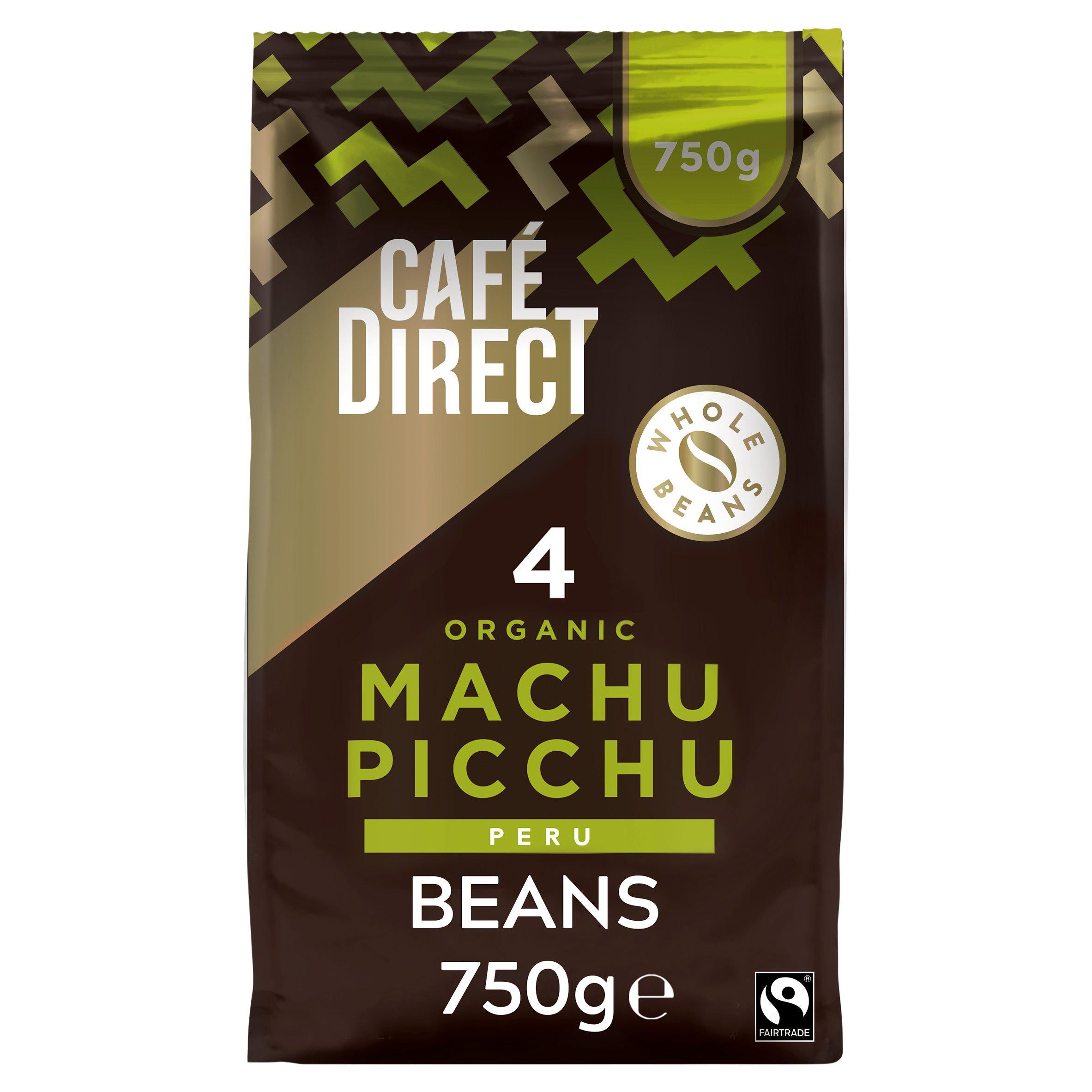 Cafédirect Organic Machu Picchu Peru Coffee Beans 750g - British product