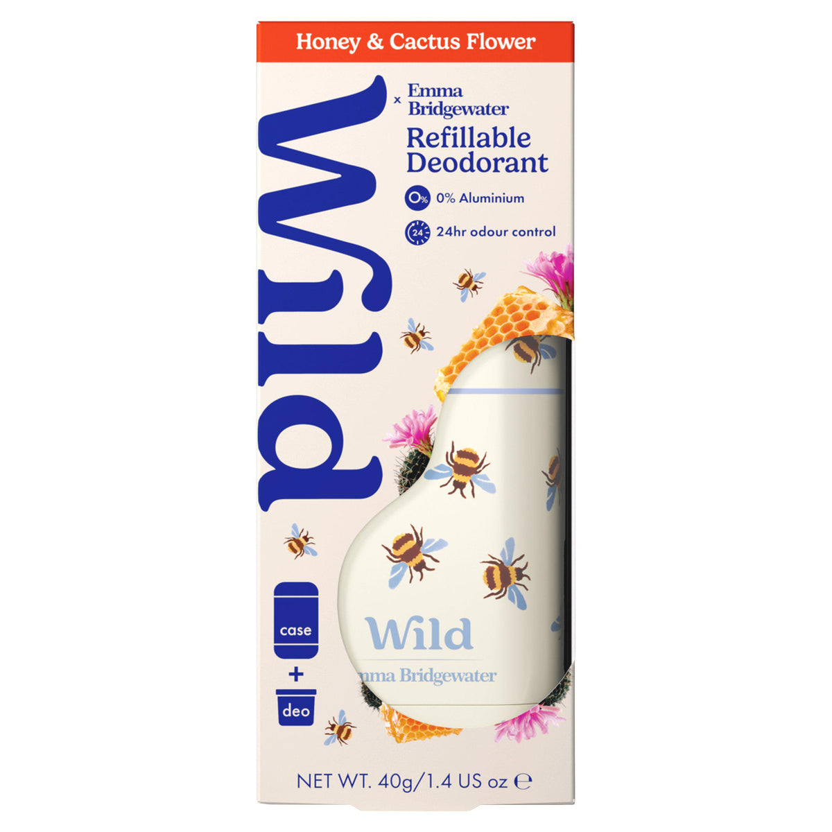 Wild Honey & Cactus Flower Natural Deodorant 40g (British brand)