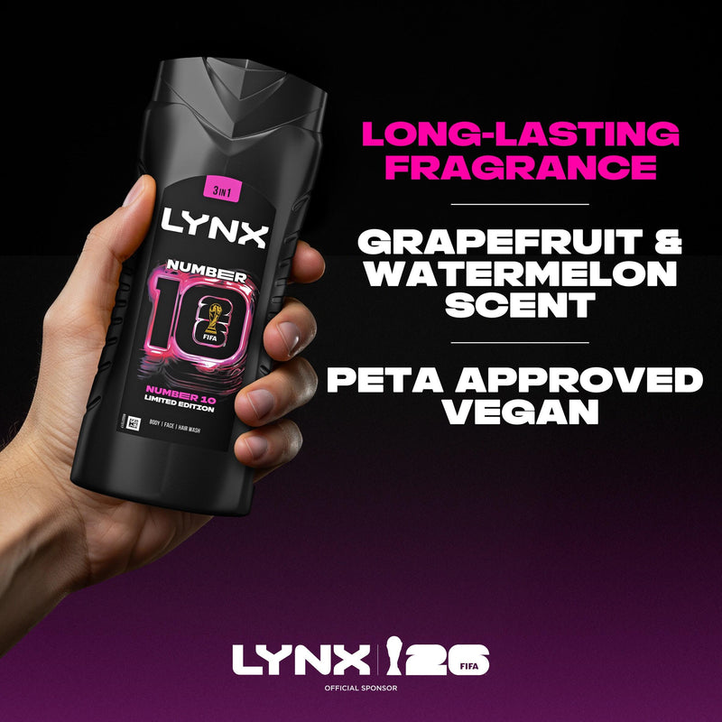Lynx Number 10 3-in-1 body wash 500ml (British brand)