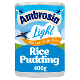 Ambrosia light rice pudding low fat reduced sugar 400g, UK version