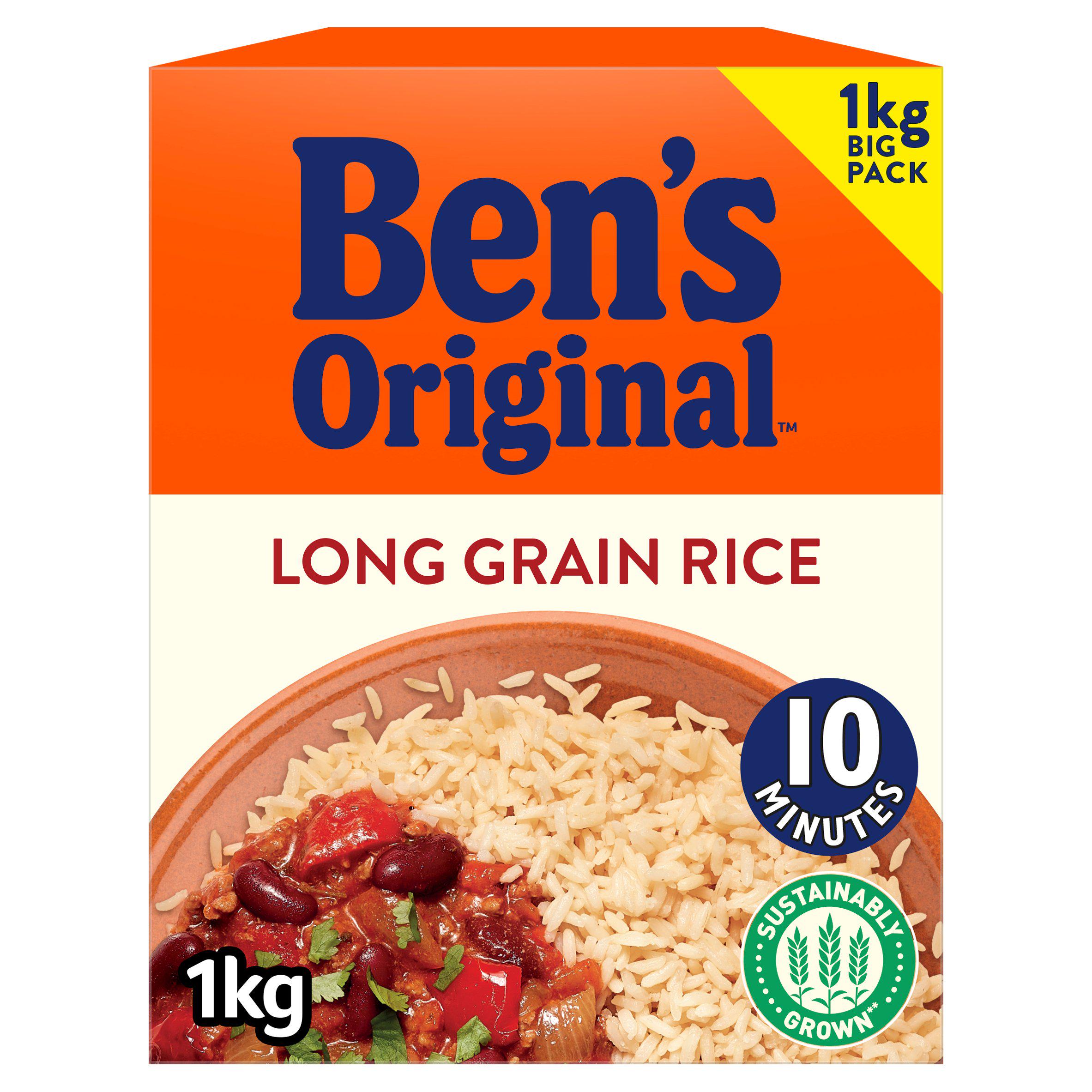 Ben's Original parboiled long grain rice 1kg, imported from the UK