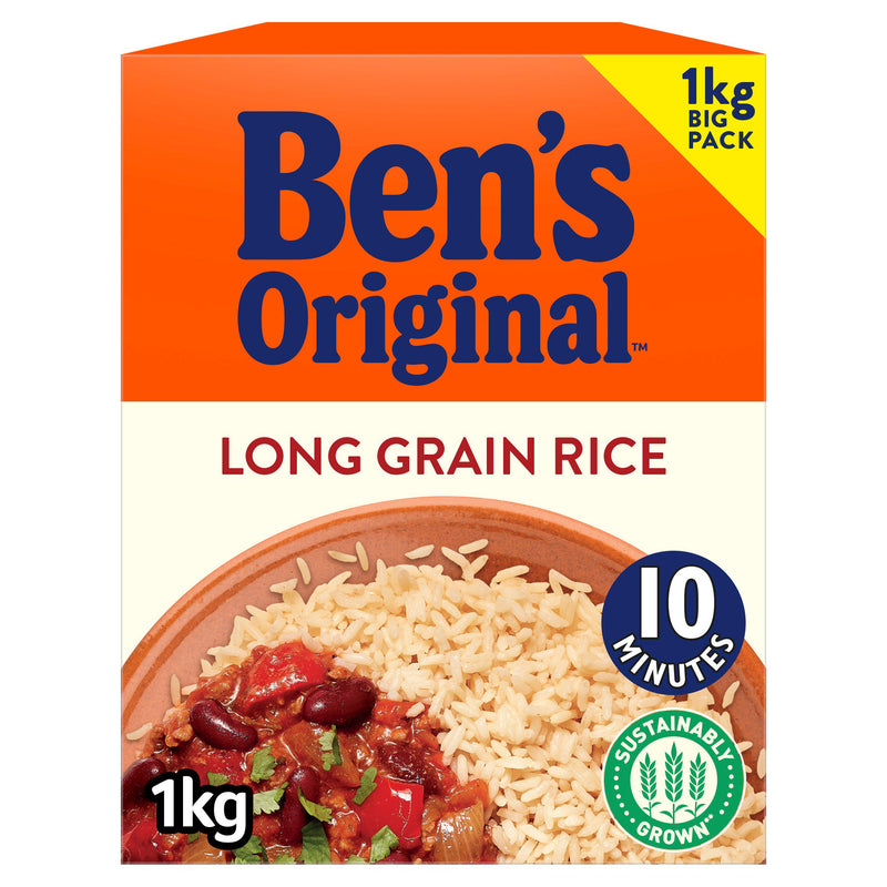 Ben's Original parboiled long grain rice 1kg, imported from the UK
