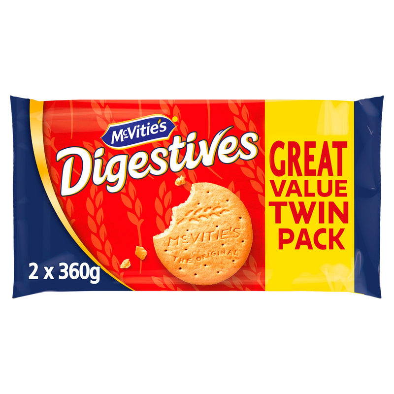 McVitie's original digestive biscuits twin pack 2x360g, imported from the UK