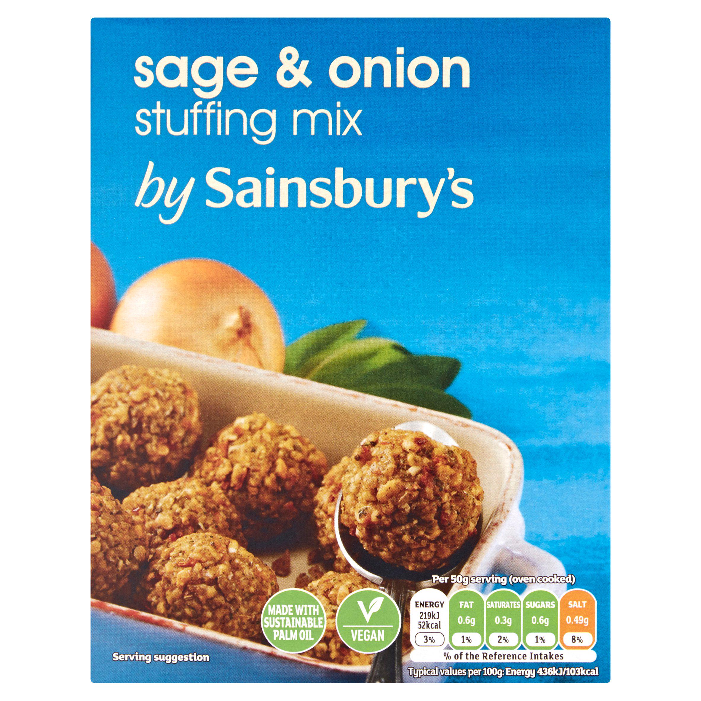 Sainsbury's stuffing mix sage and onion 170g, imported from the UK