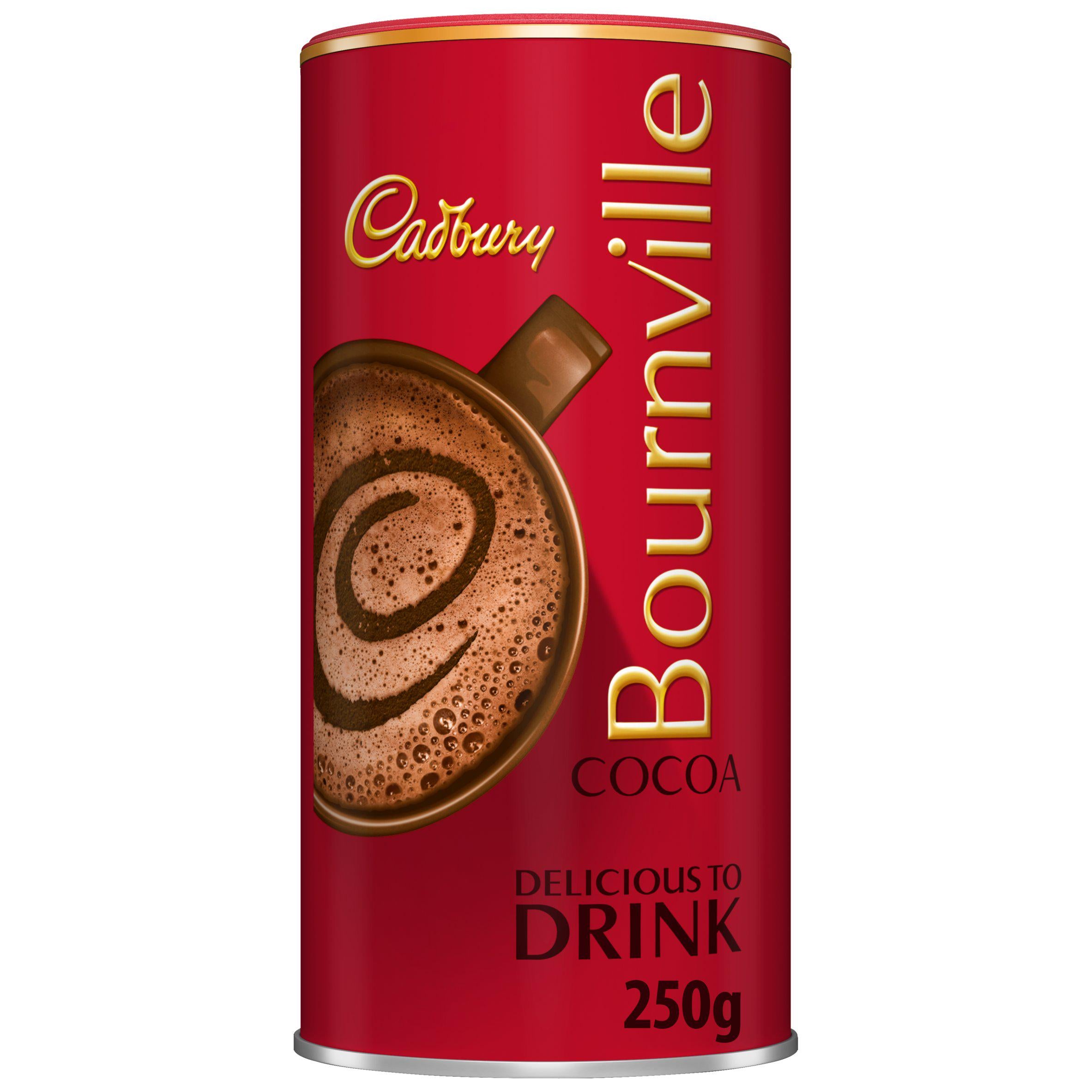 Cadbury Bournville cocoa powder tin 250g, UK version