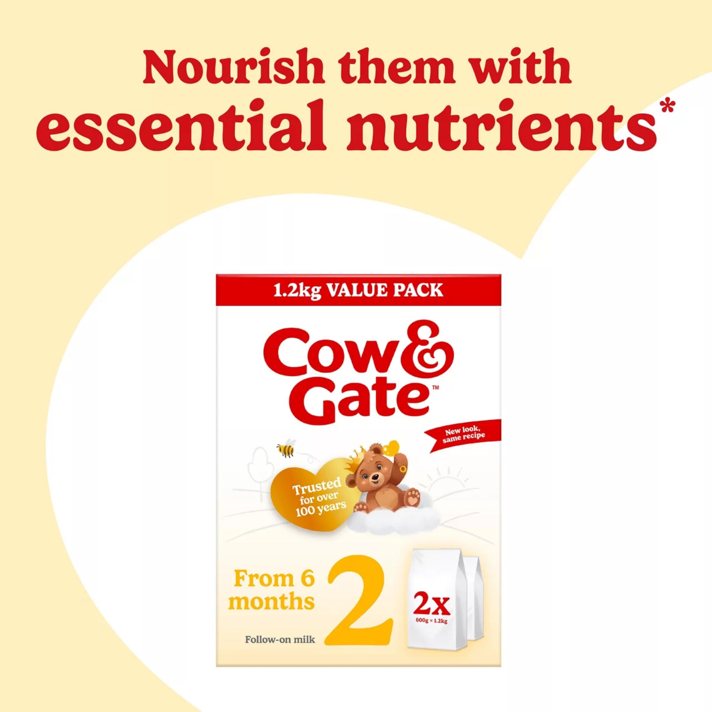 Cow & Gate baby formula follow on milk 2 x 600g, UK version