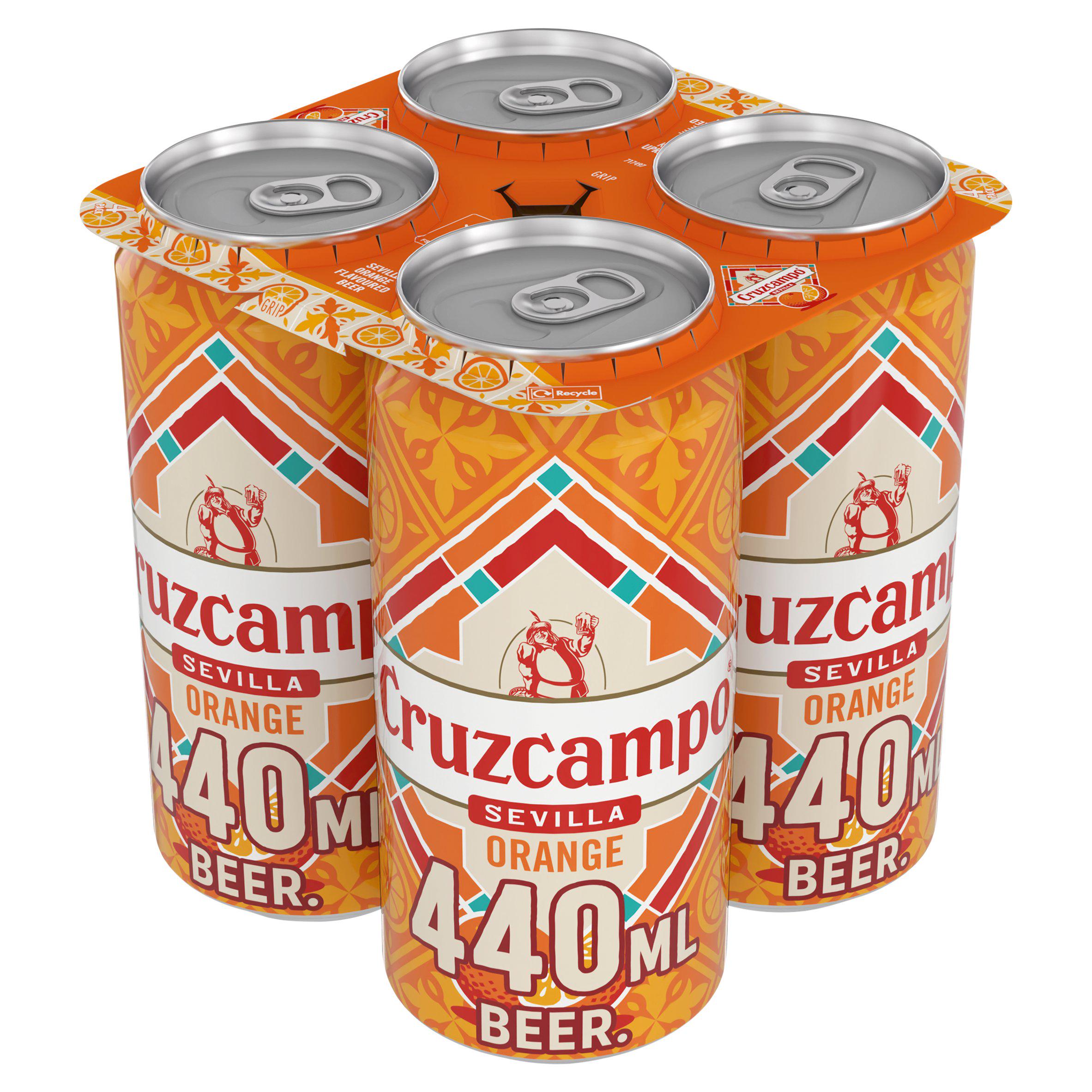 Cruzcampo Seville orange lager beer 4x440ml - British product