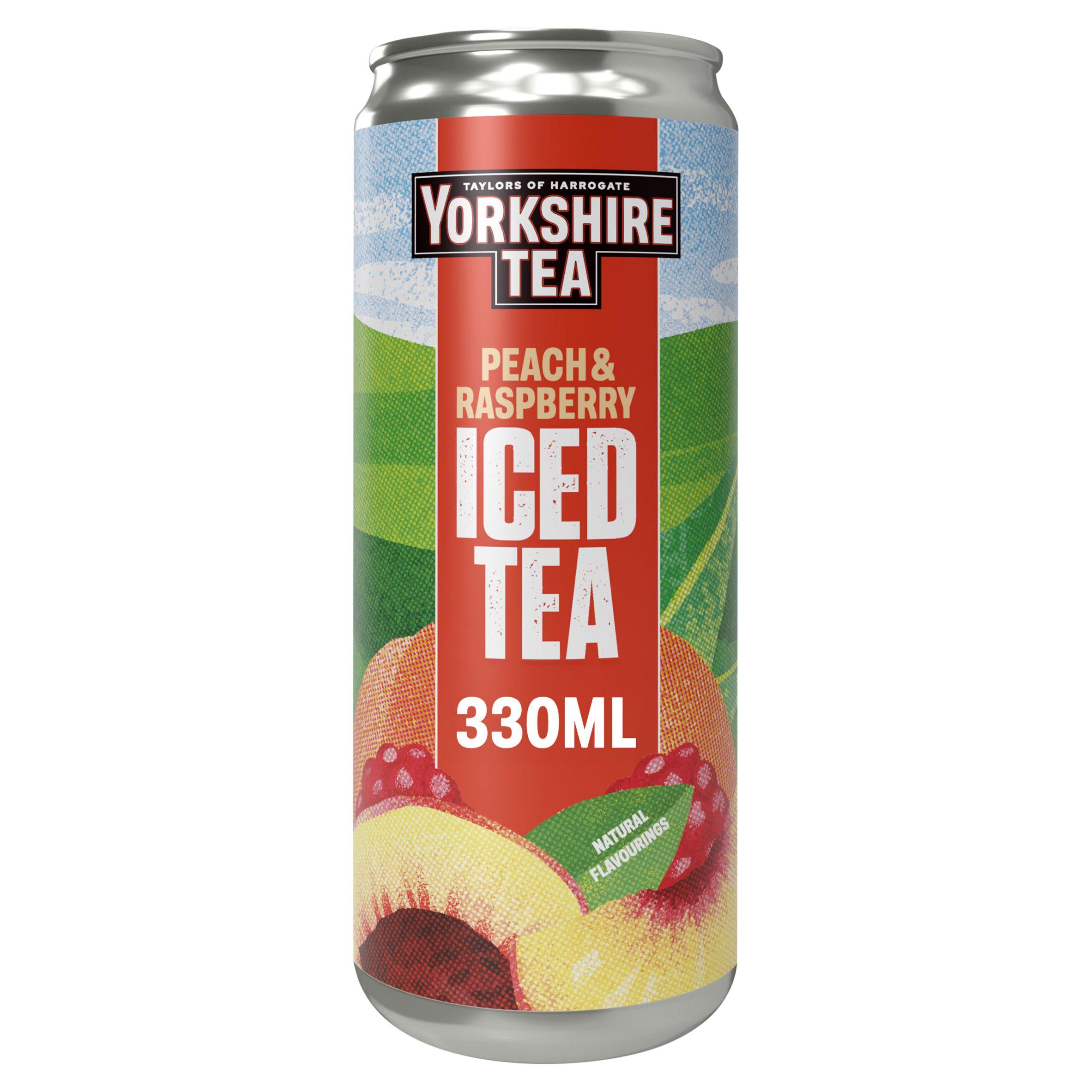 Yorkshire Tea Peach and Raspberry Iced Tea 330ml can - British product