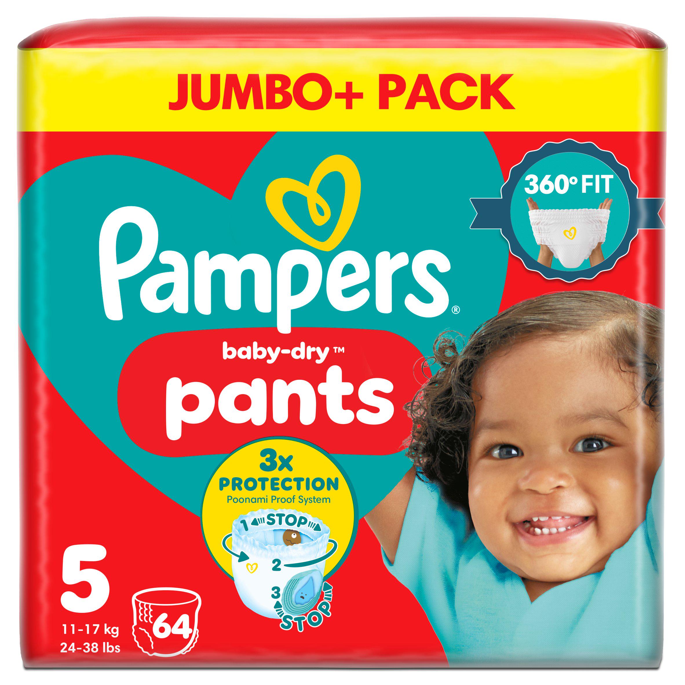 Pampers Baby Dry Nappy Pants Size 5 64 count - British product