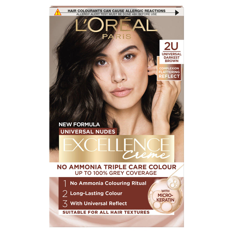 L'Oreal Paris Excellence 2U hair dye darkest brown (British brand)