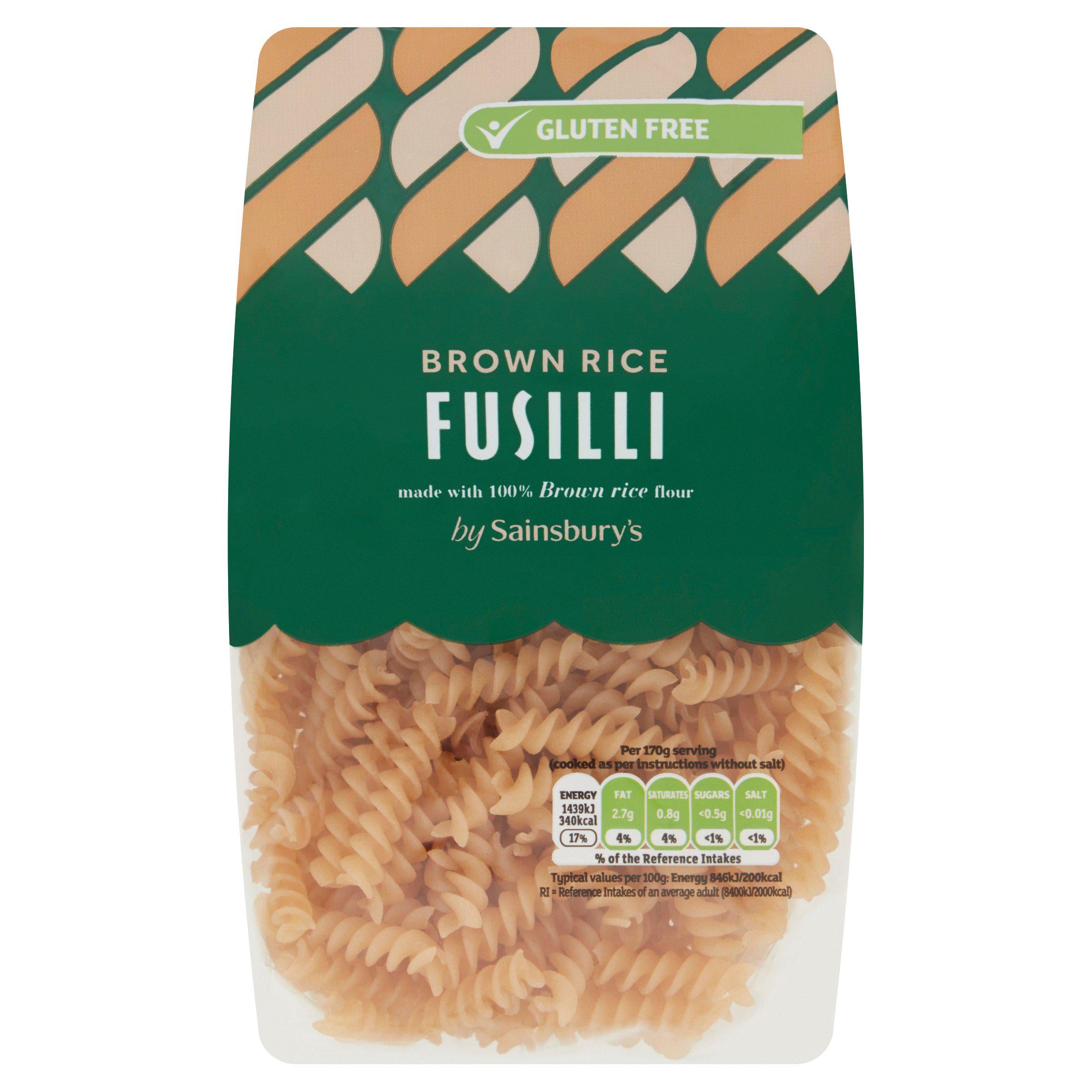 Sainsbury's brown rice fusilli pasta 250g - British product