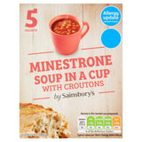 Sainsbury's minestrone cup soup with croutons 115g (British brand)
