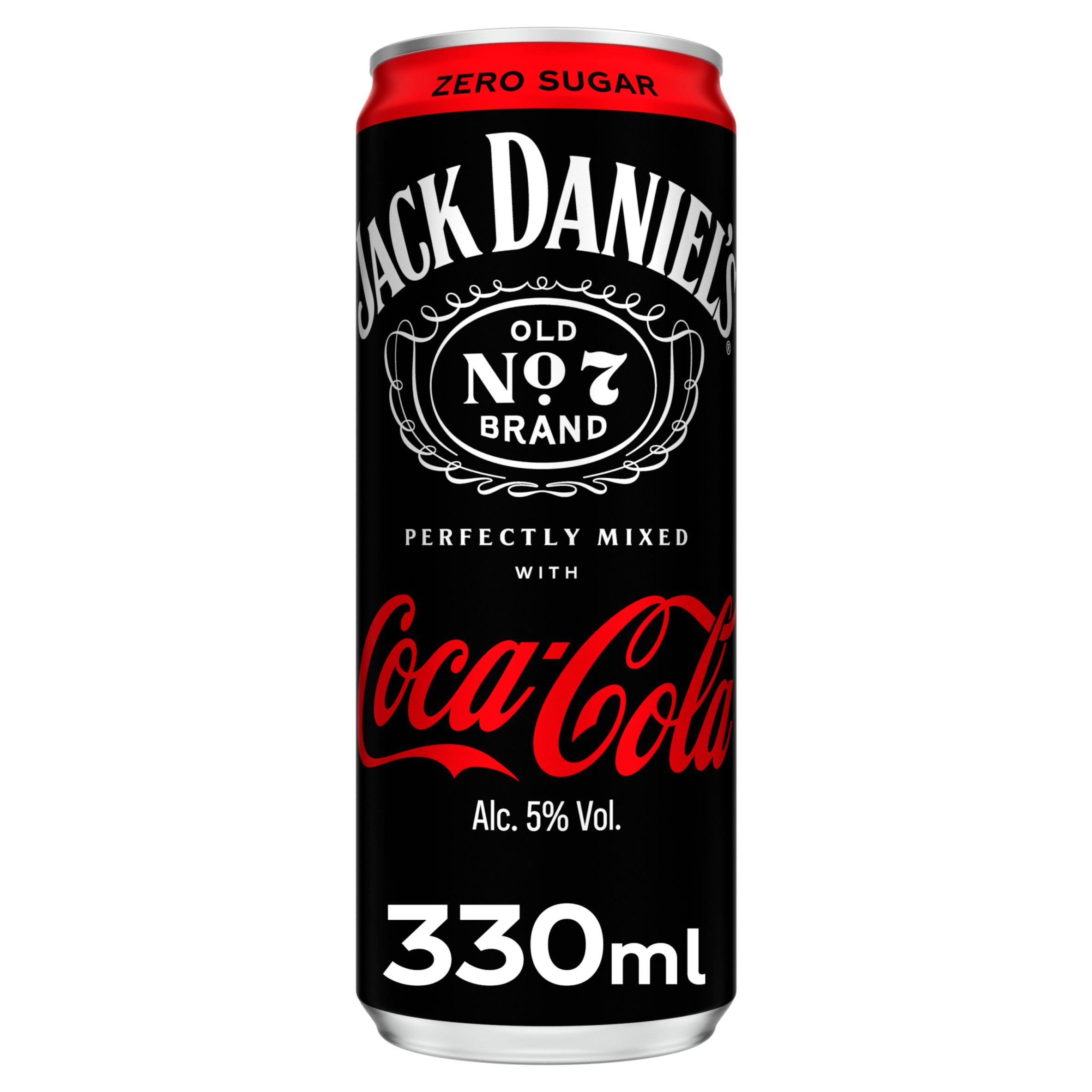 Jack Daniel's Coca-Cola Zero 330ml cocktail - British product