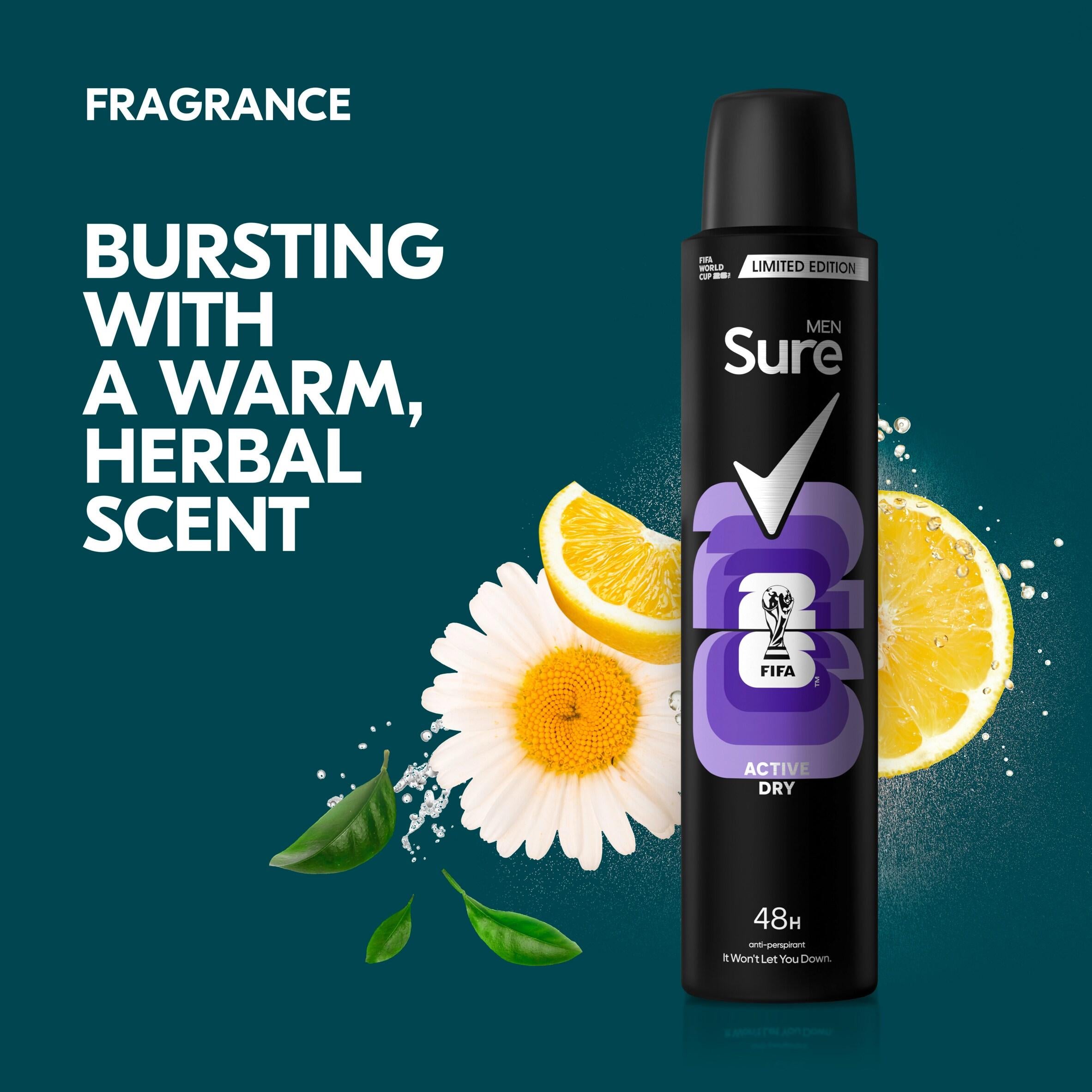 Sure Active Dry antiperspirant deodorant 200ml, imported from the UK
