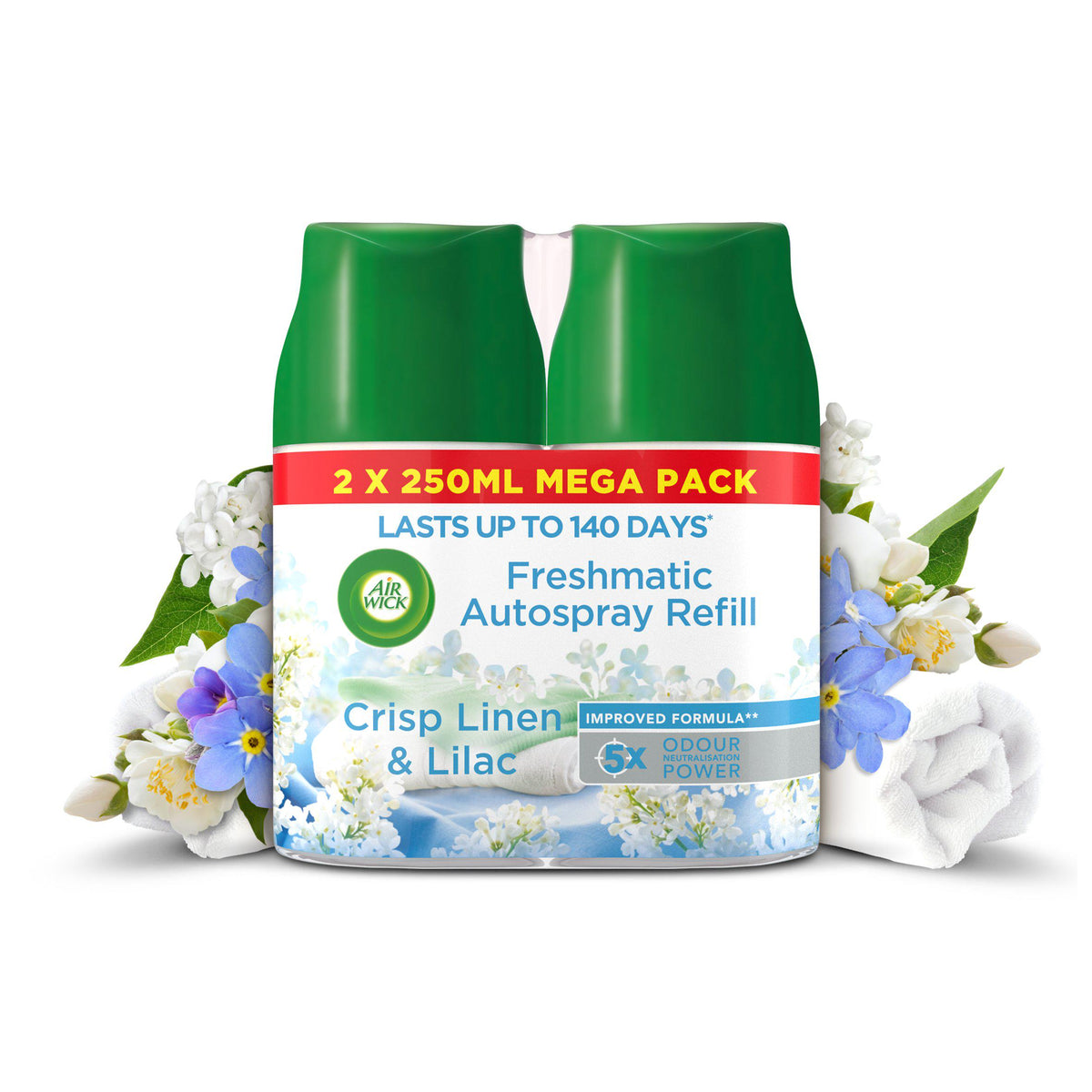 Air Wick air freshener refill Crisp Linen and Lilac 250ml, UK version