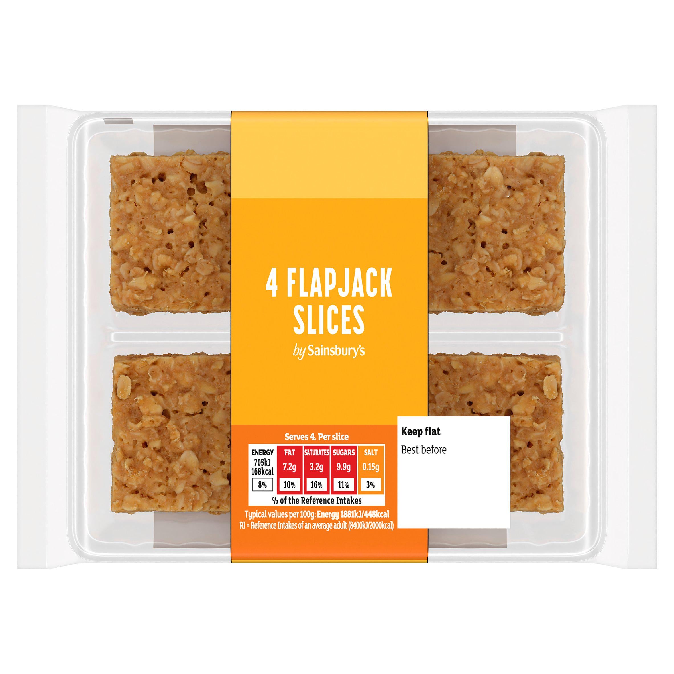 Sainsbury's flapjack slices 150g, UK version