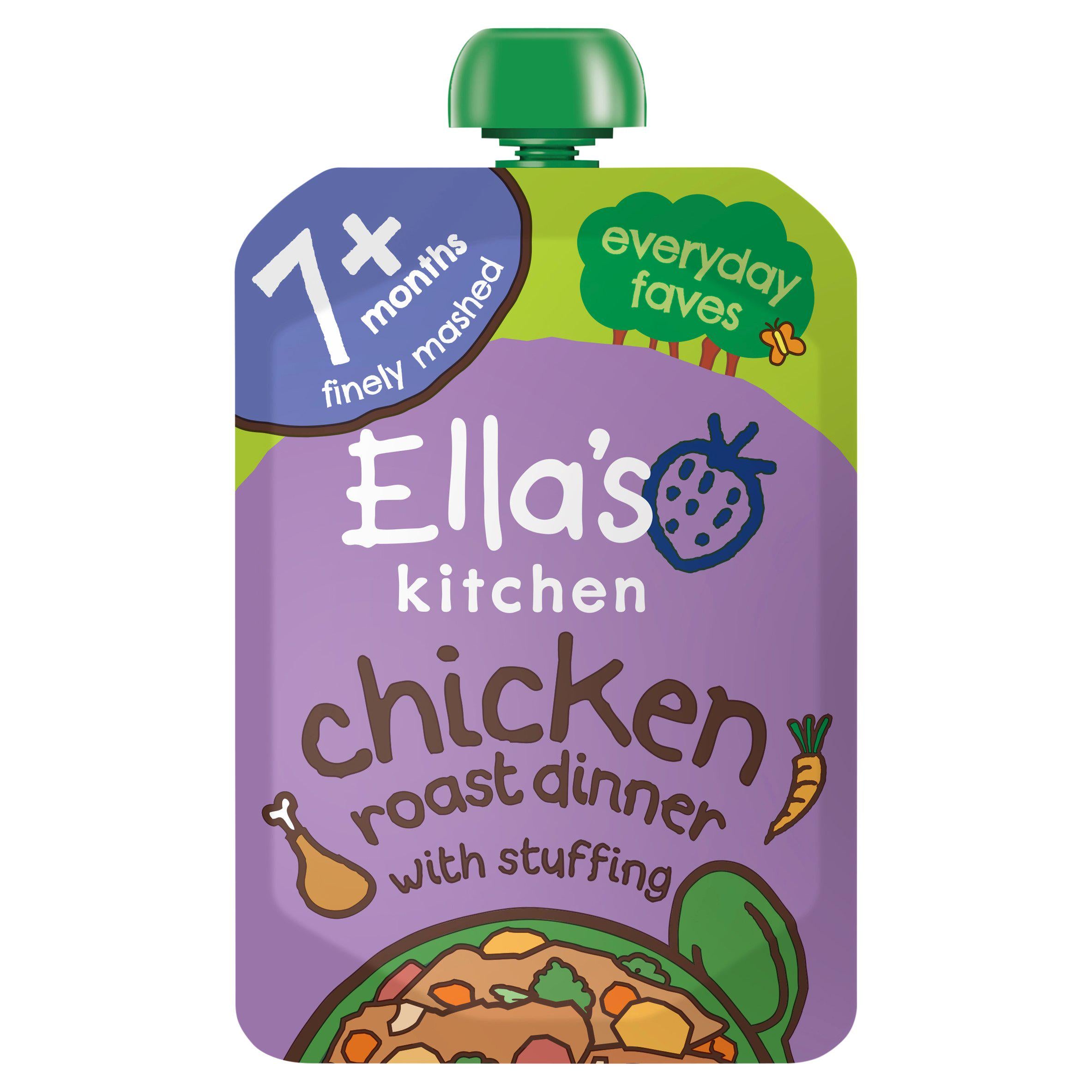 Ella's Kitchen organic chicken roast dinner baby food pouch 130g (British brand)