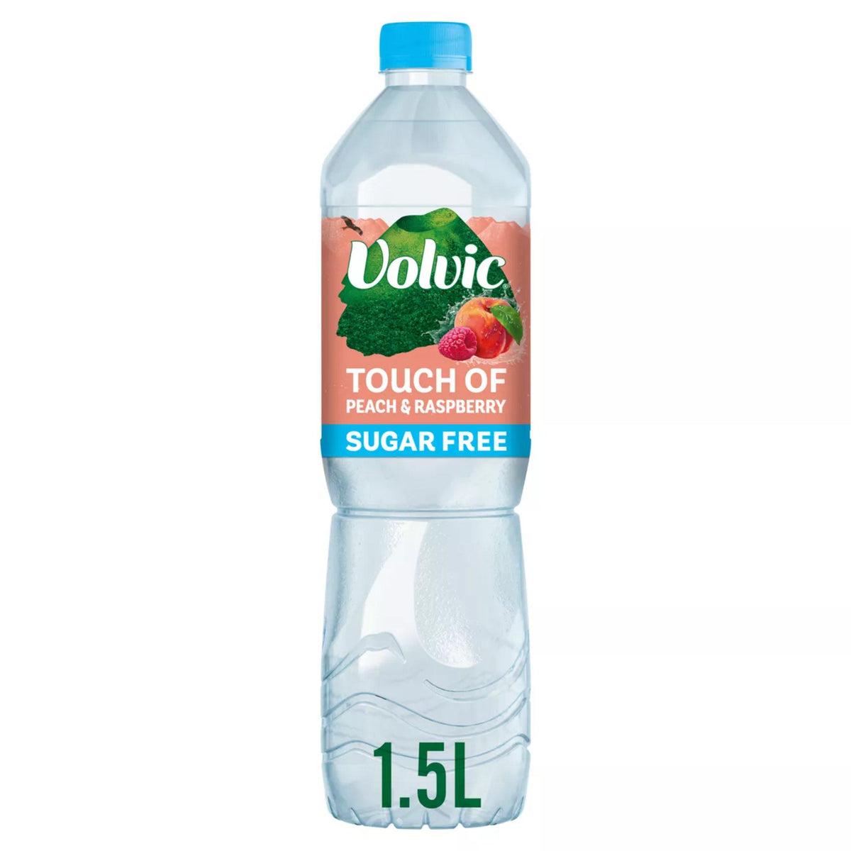 Volvic sugar free peach raspberry flavoured water 1.5L, imported from the UK