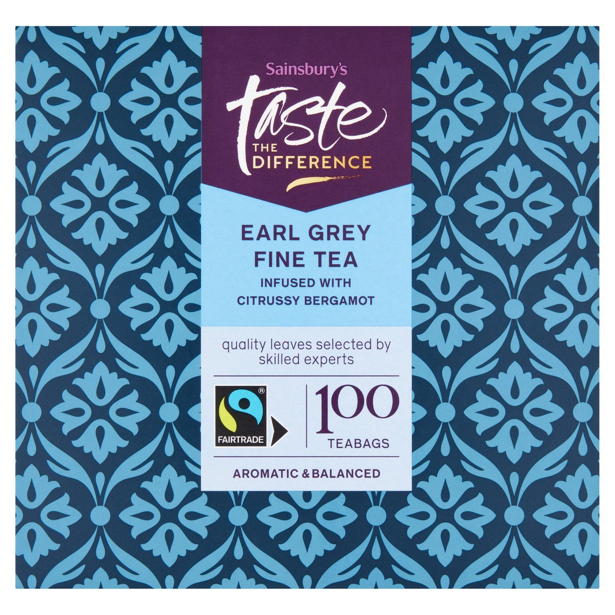 Sainsbury's Taste the Difference Earl Grey tea 100 teabags - British product