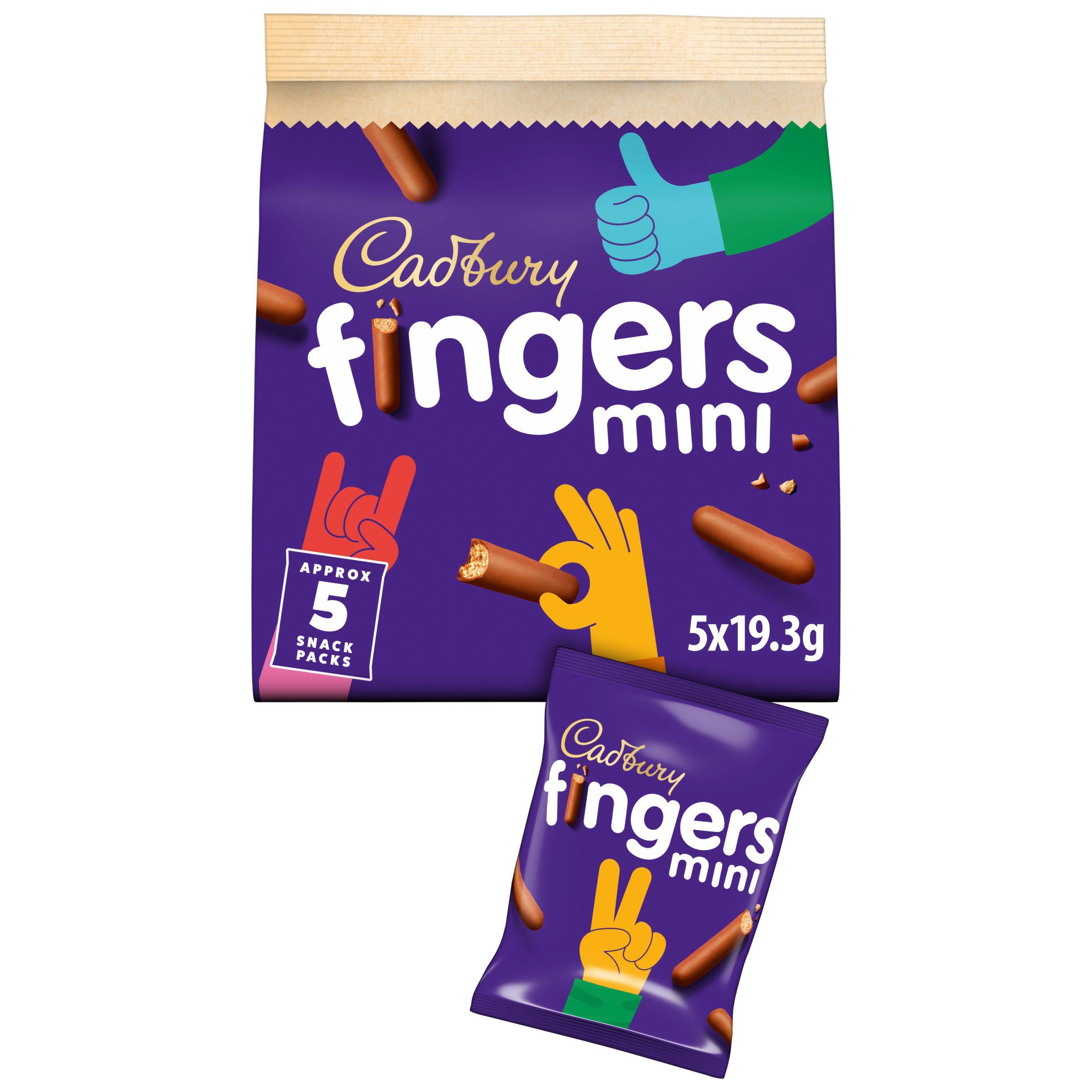 Cadbury Chocolate Mini Fingers Biscuits pack 5x19.3g