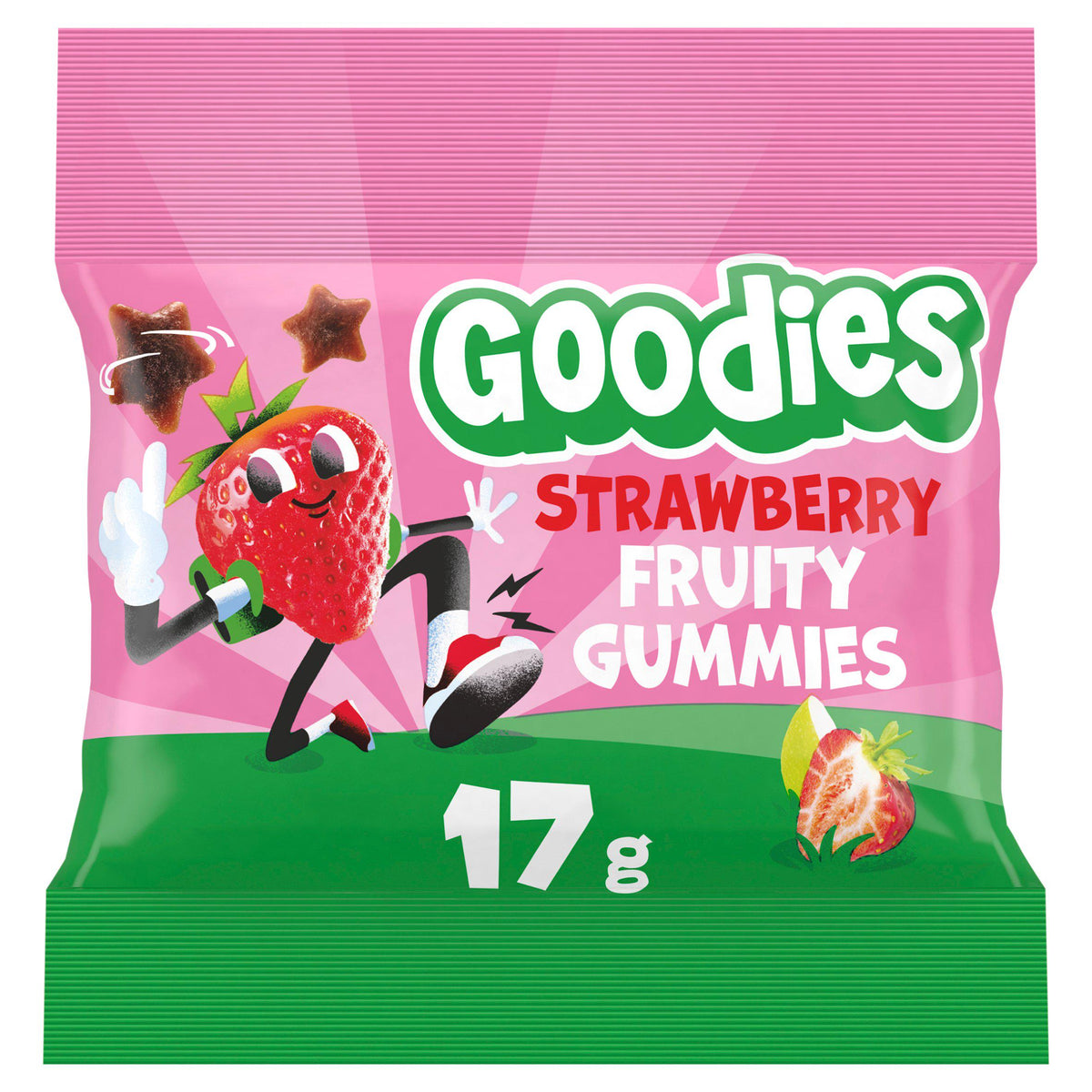 Goodies strawberry gummies 17g, imported from the UK