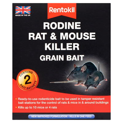 Sainsburys Rentokil Rodine Rat & Mouse Killer Grain Bait Rodenticide 25g- Buy online at McGrocer