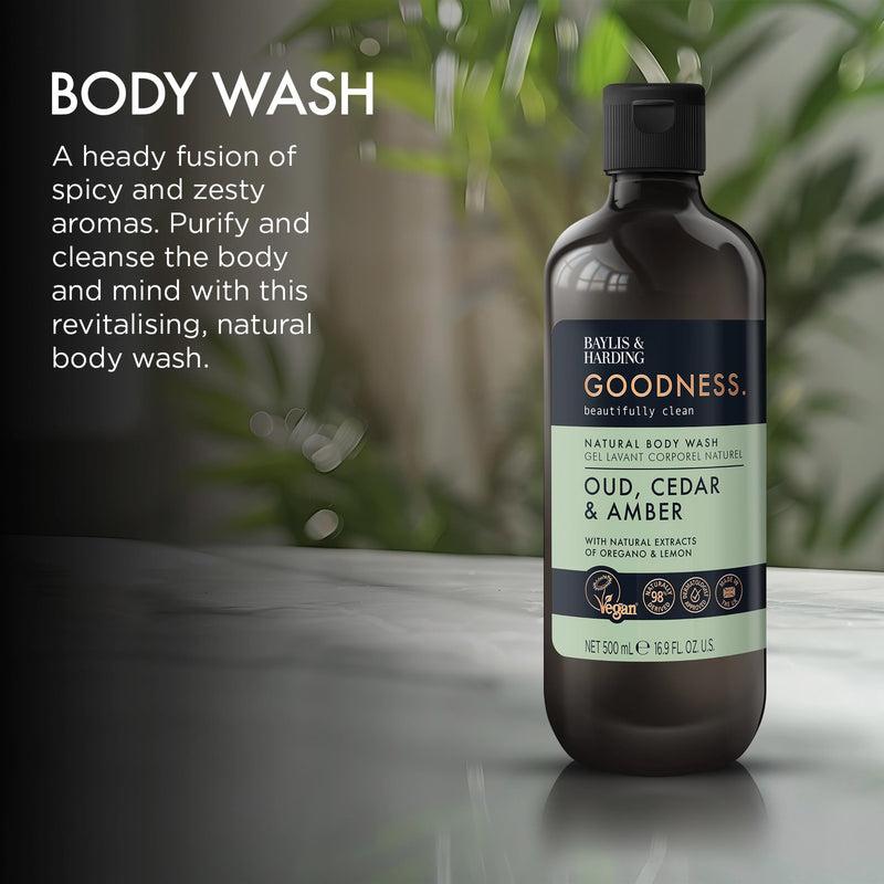 Baylis & Harding Oud & Cedar Body Wash 500ml, UK version