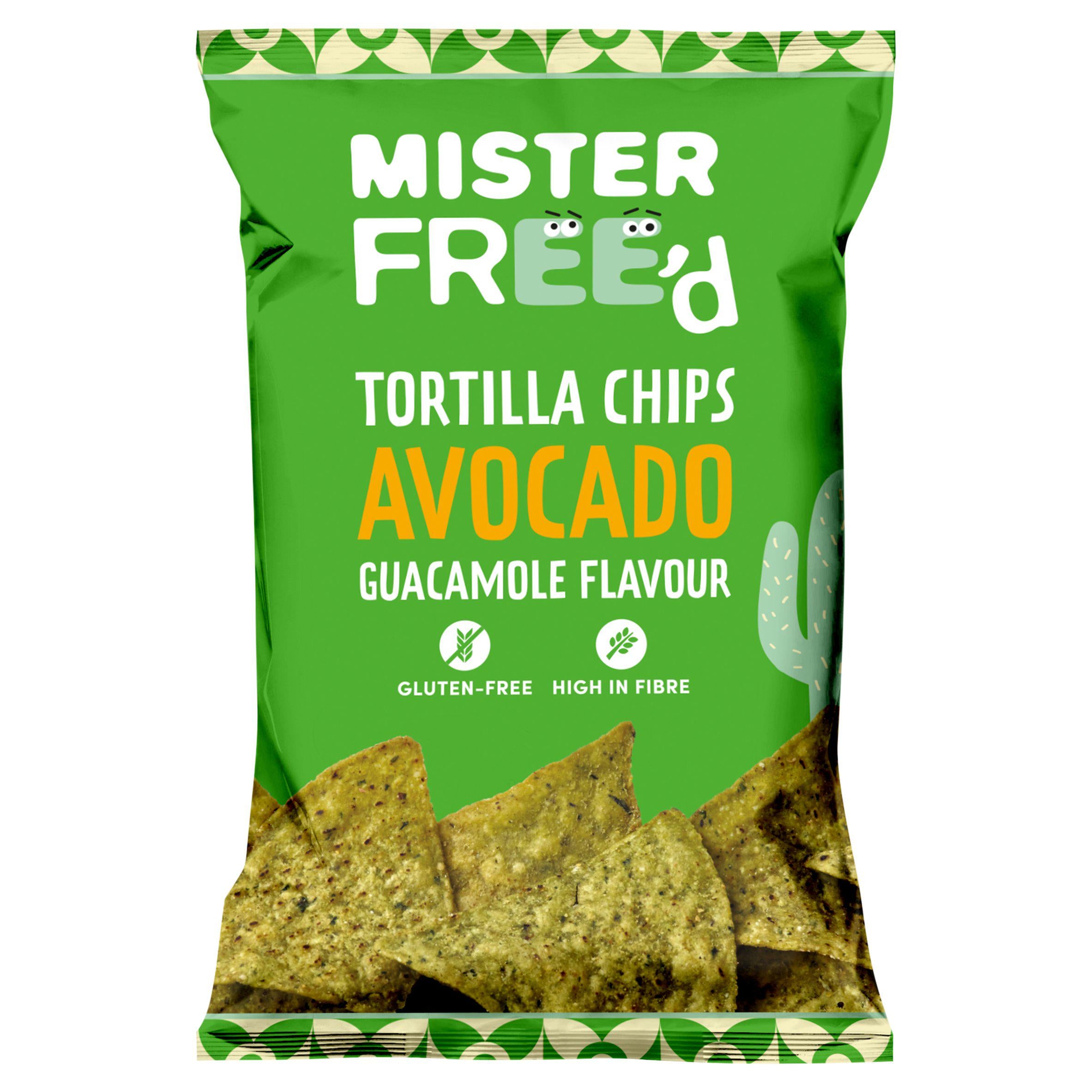 Mister Free'd tortilla chips avocado guacamole flavour 135g, UK version