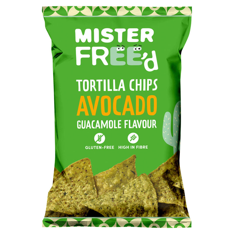 Mister Free'd tortilla chips avocado guacamole flavour 135g, UK version