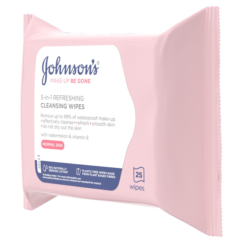 Johnson's Refreshing facial wipes 25-pack, UK version
