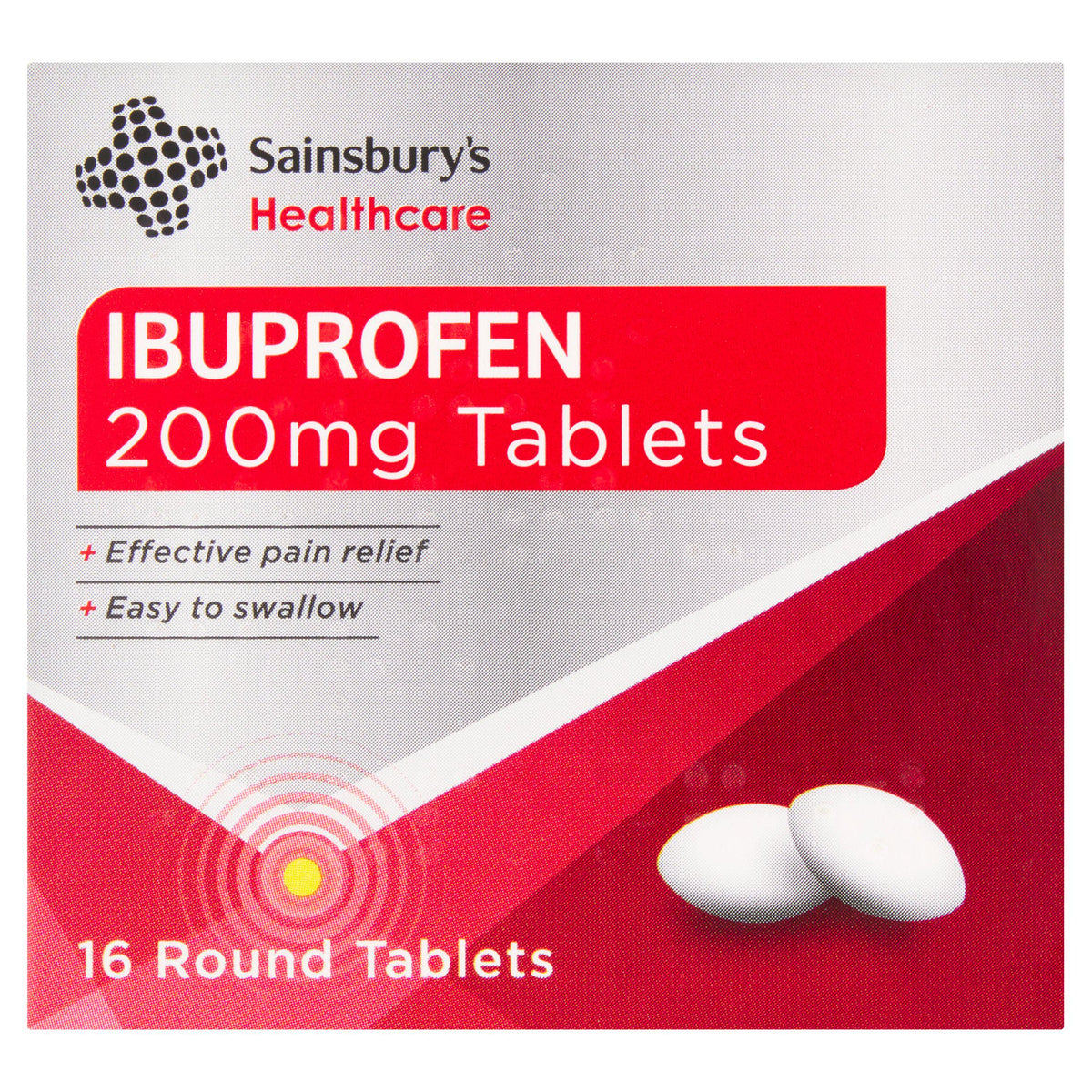 Sainsbury's Ibuprofen 200mg pain relief tablets 16 pack (British brand)