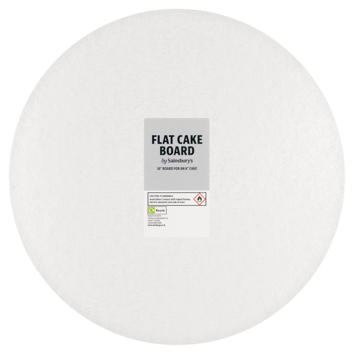 Sainsbury's flat cake board 10-inch (British brand)