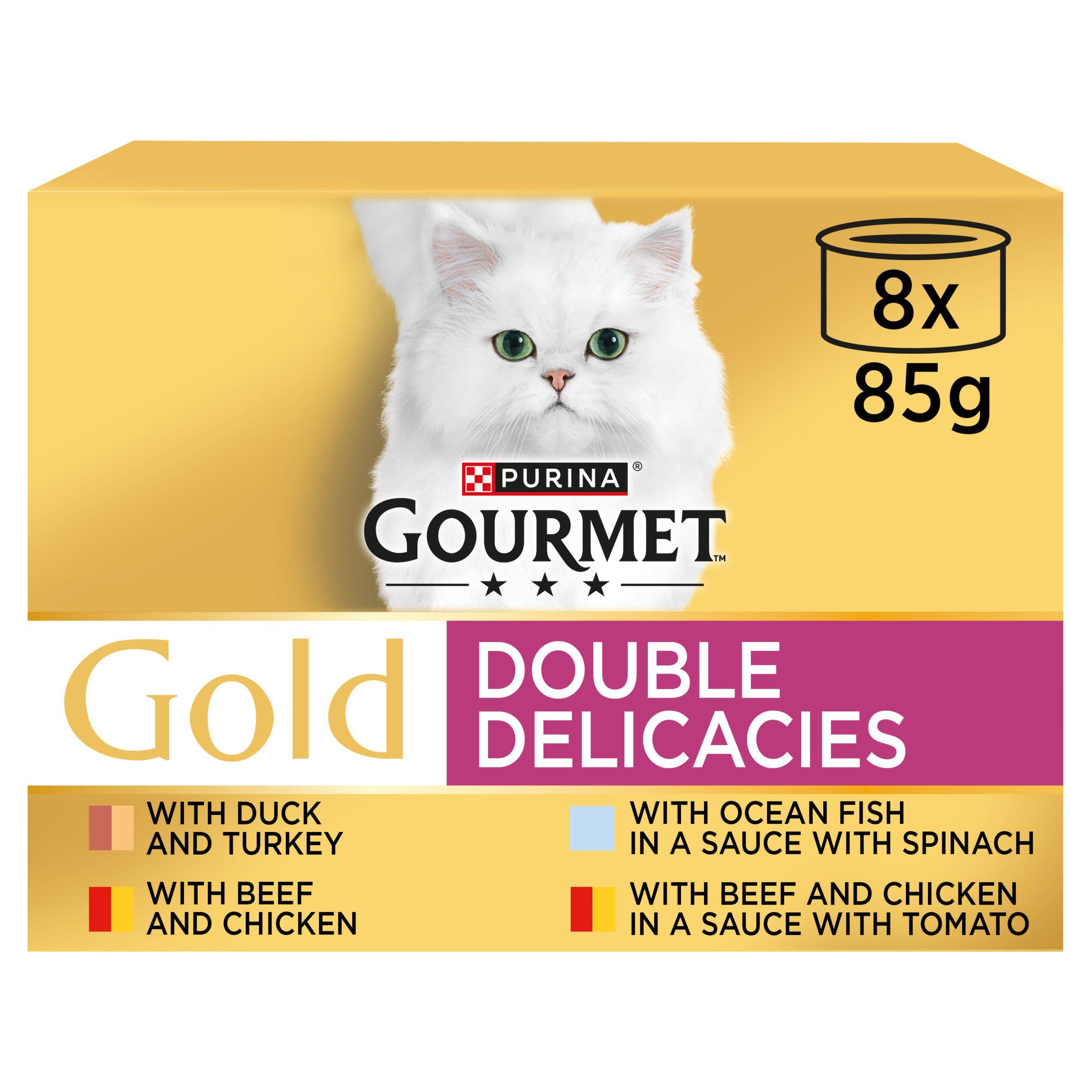 Gourmet Gold Double Delicacies wet cat food 8x85g - British product