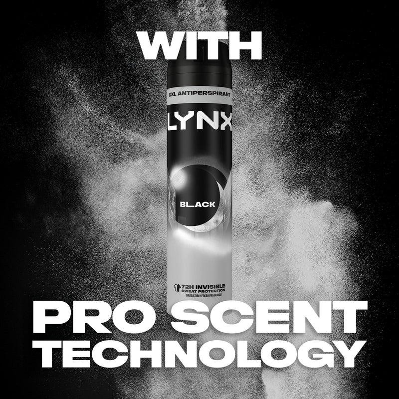 Lynx Black deodorant spray 250ml, imported from the UK