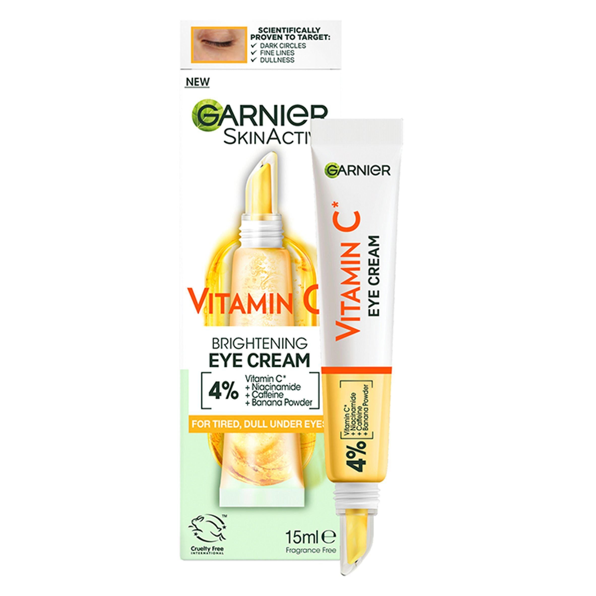 Garnier Brightening 4% Vitamin C Skincare Niacinamide Caffeine & Banana Powder Eye Cream 15ml GOODS Sainsburys   