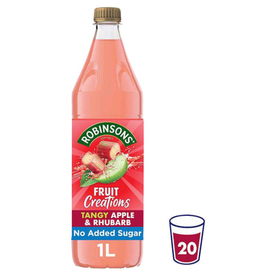 Sainsburys Robinsons Fruit Creations Apple & Rhubarb Cordial Concentrate 1L- Buy online at McGrocer